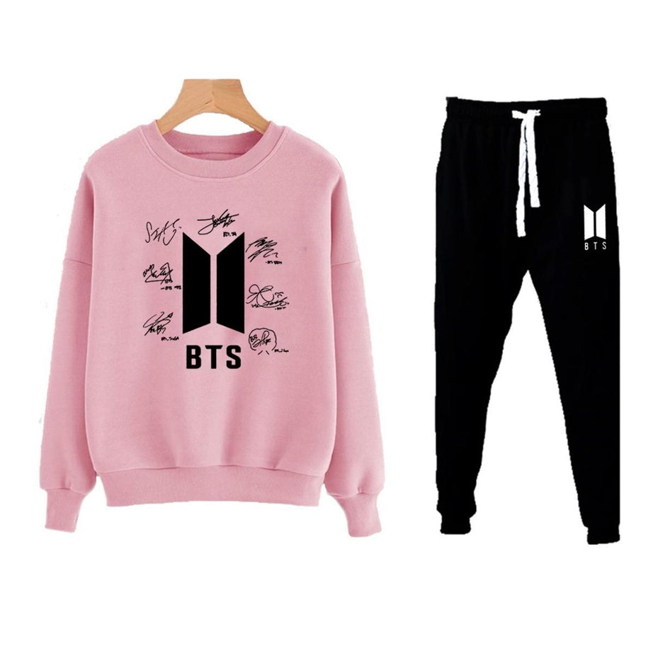 Tracksuit BTS SIGN Print Thick & Fleece Fabric Sweatshirt with trouser for Winter sweatshirt Fashion Wear tracksuit for Women / Girls - Oshi.pk - Buy & Sell Online