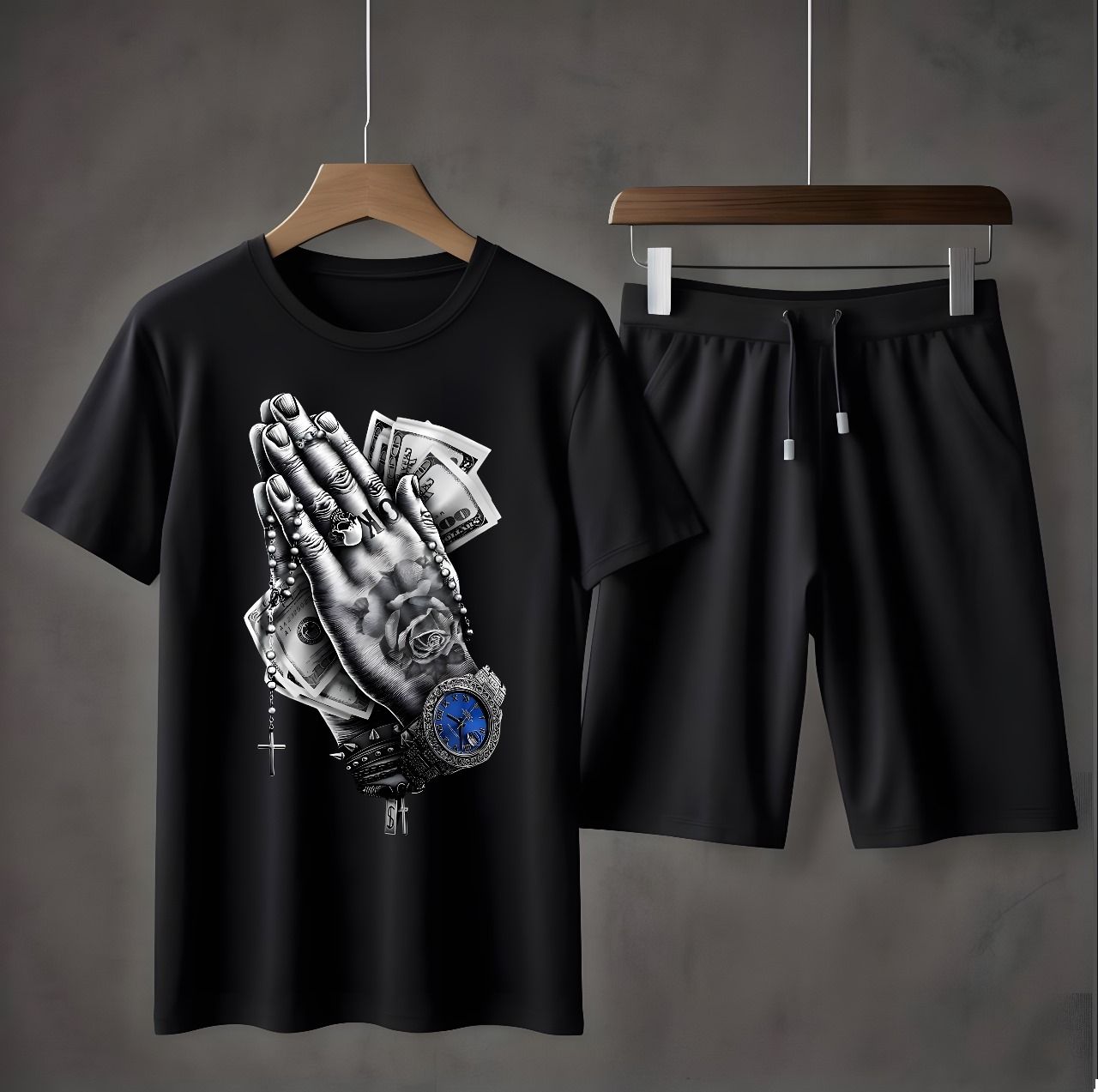 Tracksuit Cotton Fabric T-Shirt & Short Set for Summer Elegant Suits Gym Track Suit T shirts Pajama Casual Wear for Men - Oshi.pk - Buy & Sell Online