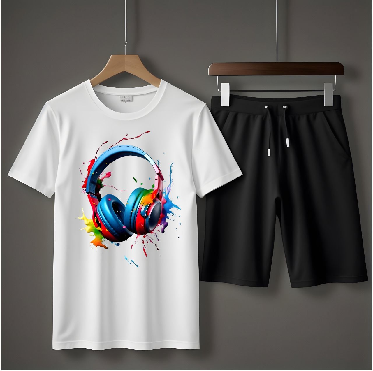 Tracksuit Cotton Fabric T-Shirt & Short Set for Summer Elegant Suits Gym Track Suit T shirts Pajama Casual Wear for Men - Oshi.pk - Buy & Sell Online
