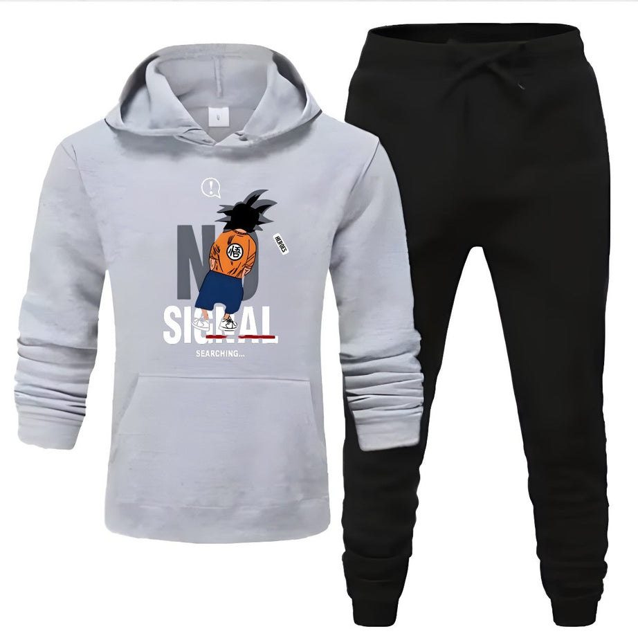 Tracksuit grey Huddie & Black Trouser Trendy And Amazing Single ones Printed Fleece Pocket Drawstring Winter Wear Smart Fit Hoody - Oshi.pk - Buy & Sell Online