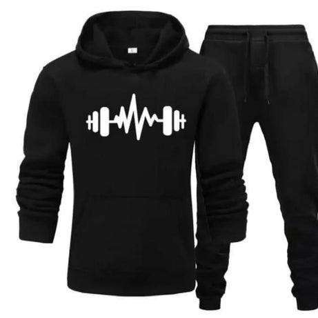 Tracksuit Black Huddie & Black Trouser Trendy And Amazing Dumble Printed Fleece Pocket Drawstring Winter Wear Smart Fit Hoody - Oshi.pk - Buy & Sell Online