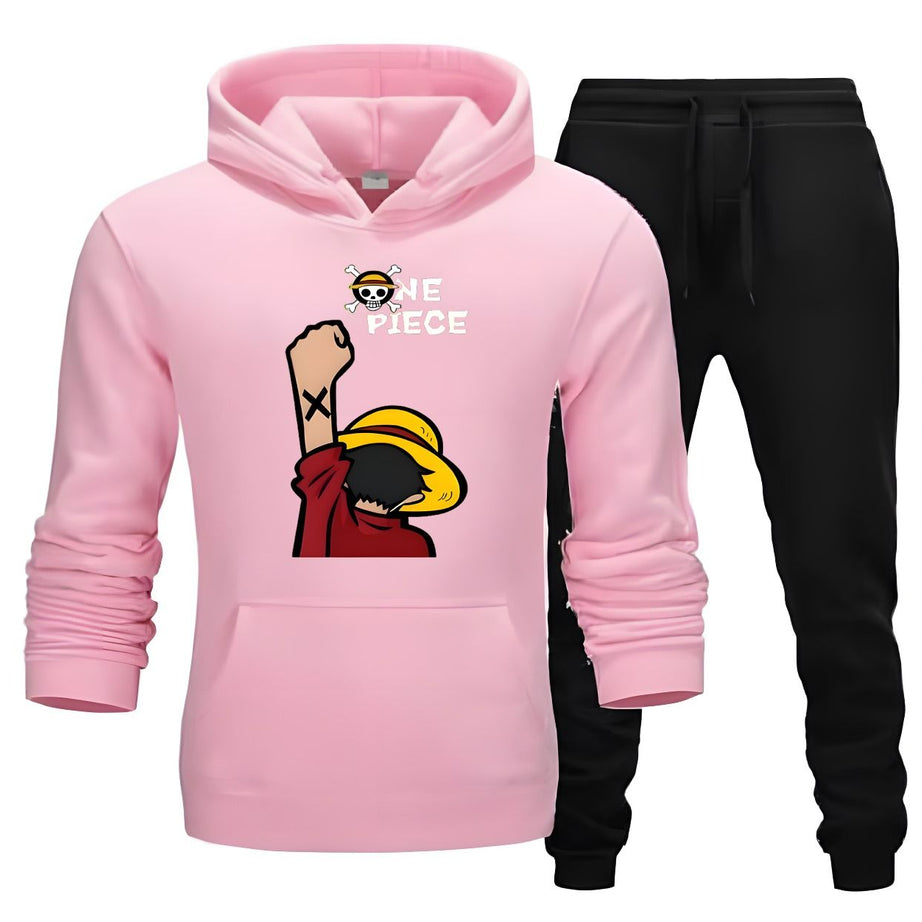 Tracksuit pink Huddie & Black Trouser Trendy And Amazing Pirate Printed Fleece Pocket Drawstring Winter Wear Smart Fit Hoody - Oshi.pk - Buy & Sell Online