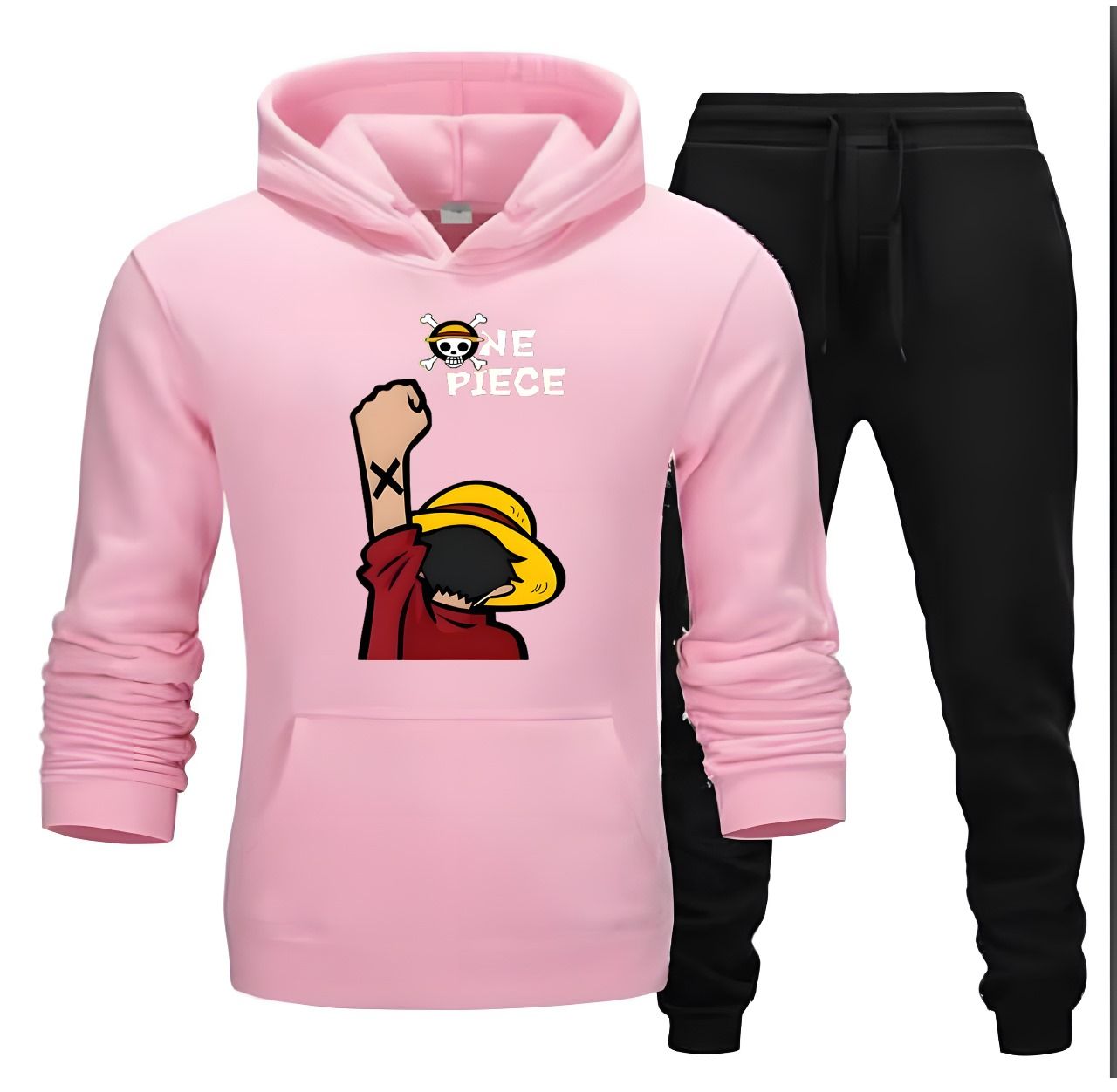 Tracksuit pink Huddie & Black Trouser Trendy And Amazing Pirate Printed Fleece Pocket Drawstring Winter Wear Smart Fit Hoody - Oshi.pk - Buy & Sell Online