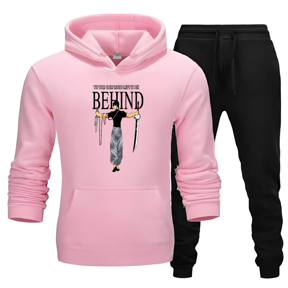 Tracksuit Pink Huddie & Black Trouser Trendy And Amazing Printed Fleece Pocket Drawstring Winter Wear Smart Fit Hoody - Oshi.pk - Buy & Sell Online