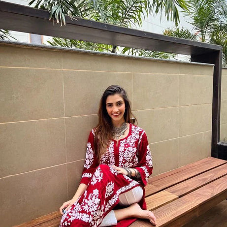 Traditional Indian ChikanKaari long kurti - Oshi.pk - Buy & Sell Online