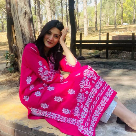 Traditional Indian ChikanKaari long kurti - Oshi.pk - Buy & Sell Online