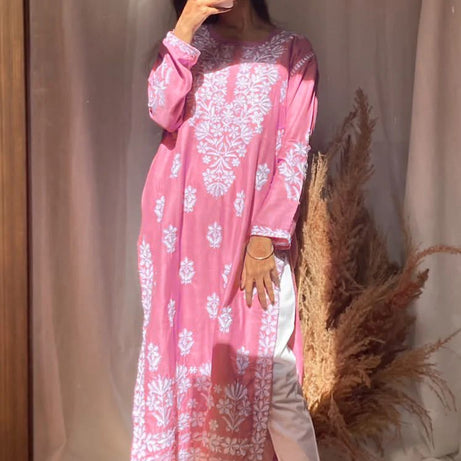 Traditional Indian ChikanKaari long kurti - Oshi.pk - Buy & Sell Online
