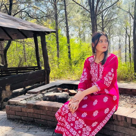 Traditional Indian ChikanKaari long kurti - Oshi.pk - Buy & Sell Online