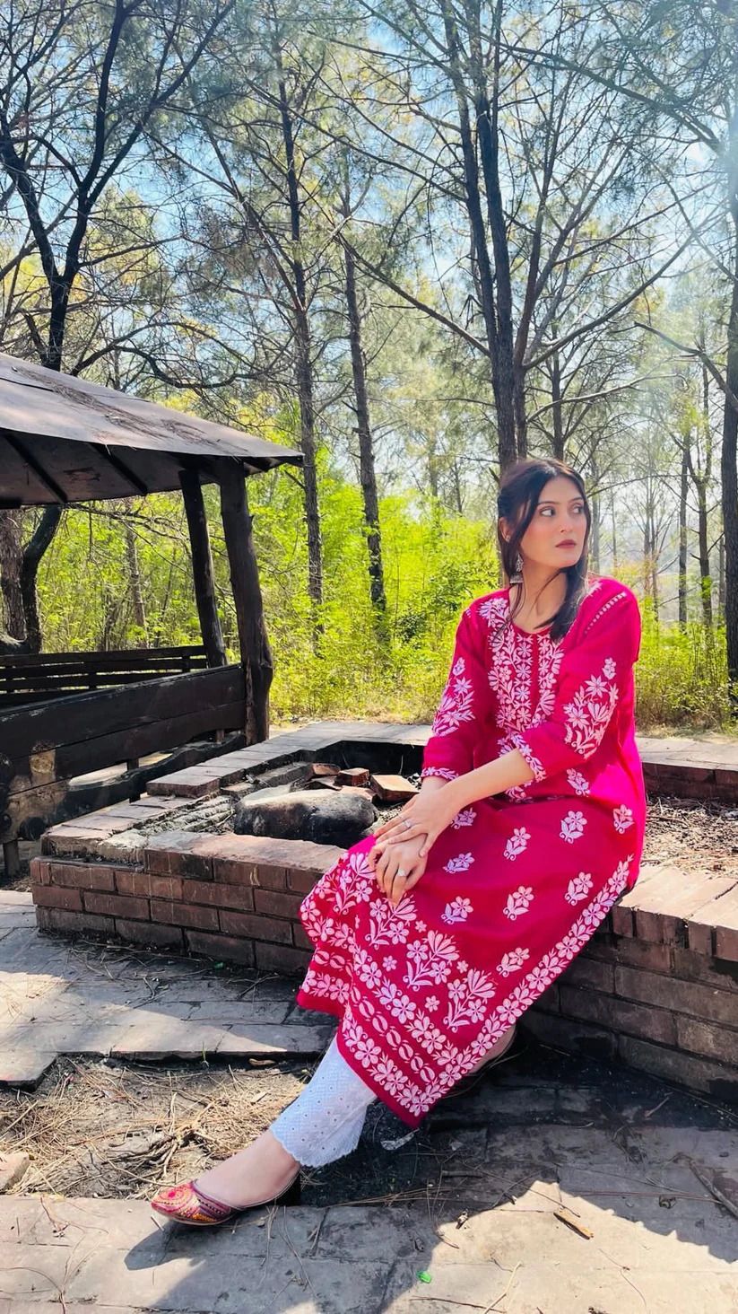 Traditional Indian ChikanKaari long kurti - Oshi.pk - Buy & Sell Online