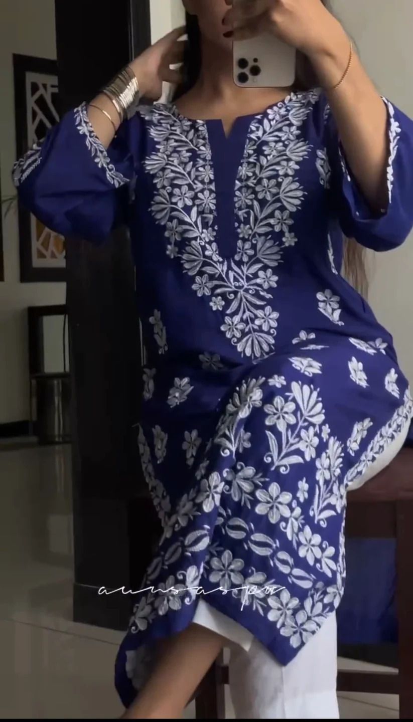 Traditional Indian ChikanKaari long kurti - Oshi.pk - Buy & Sell Online