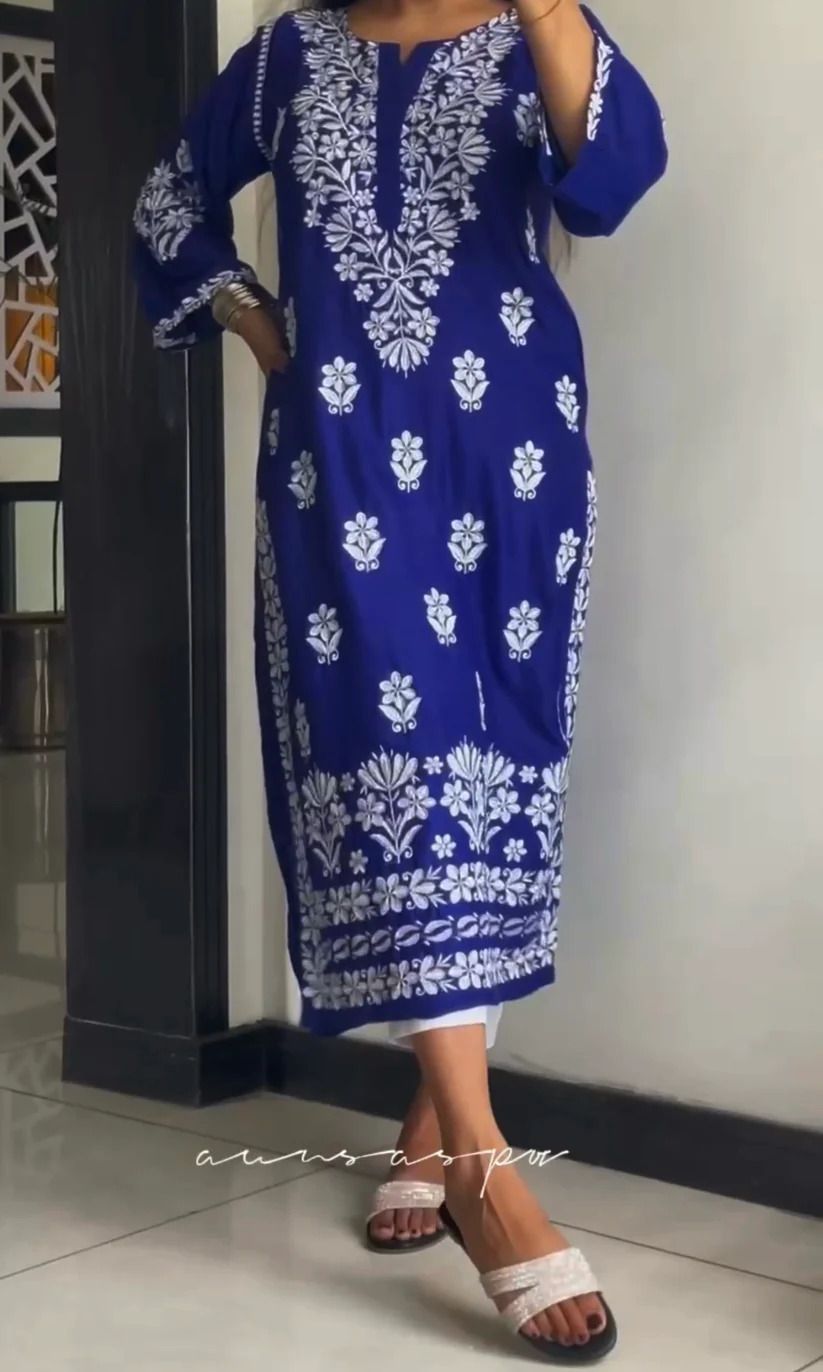 Traditional Indian ChikanKaari long kurti - Oshi.pk - Buy & Sell Online
