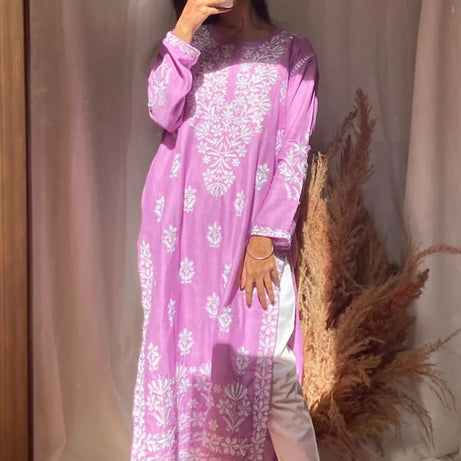 Traditional Indian ChikanKaari long kurti