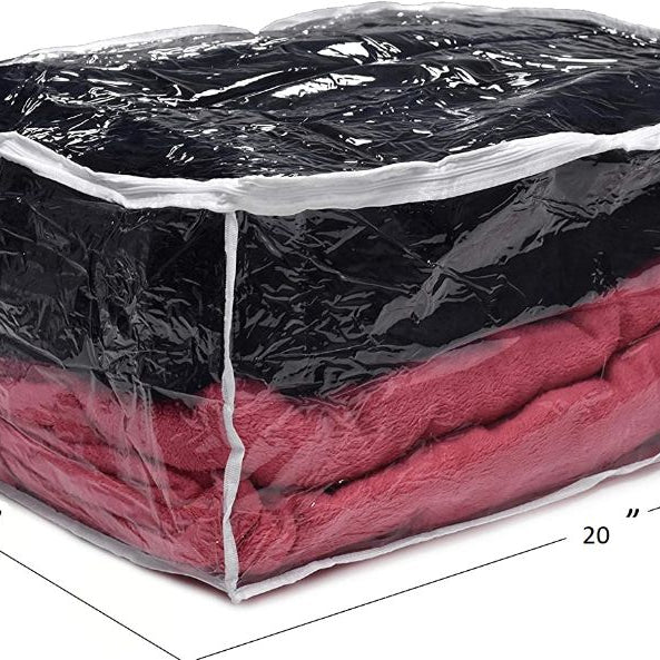 New Transparent Waterproof PVC Plastic Pillow Blanket Quilt Bag Comforter Bedding Products Storage Carry Packing Zipper Tote Bags - Oshi.pk - Buy & Sell Online