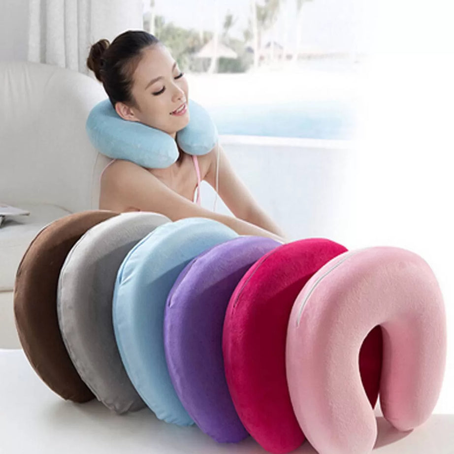 Travel Pillow U Shaped Pillow Neck Support Memory Foam Bolster travel Pillow