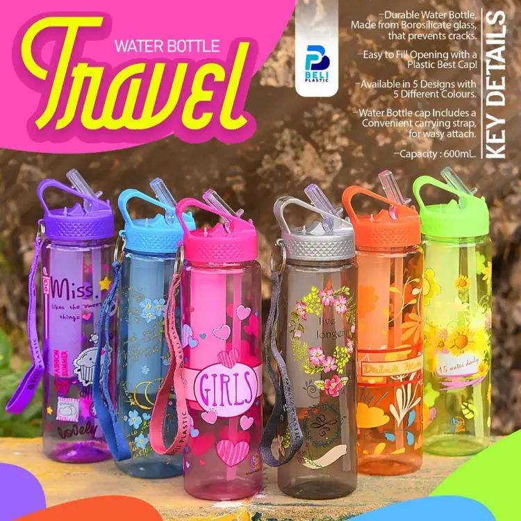 Travel Water Bottle With Ice Cube Tube | Sports Water Bottle 600ml - Oshi.pk - Buy & Sell Online