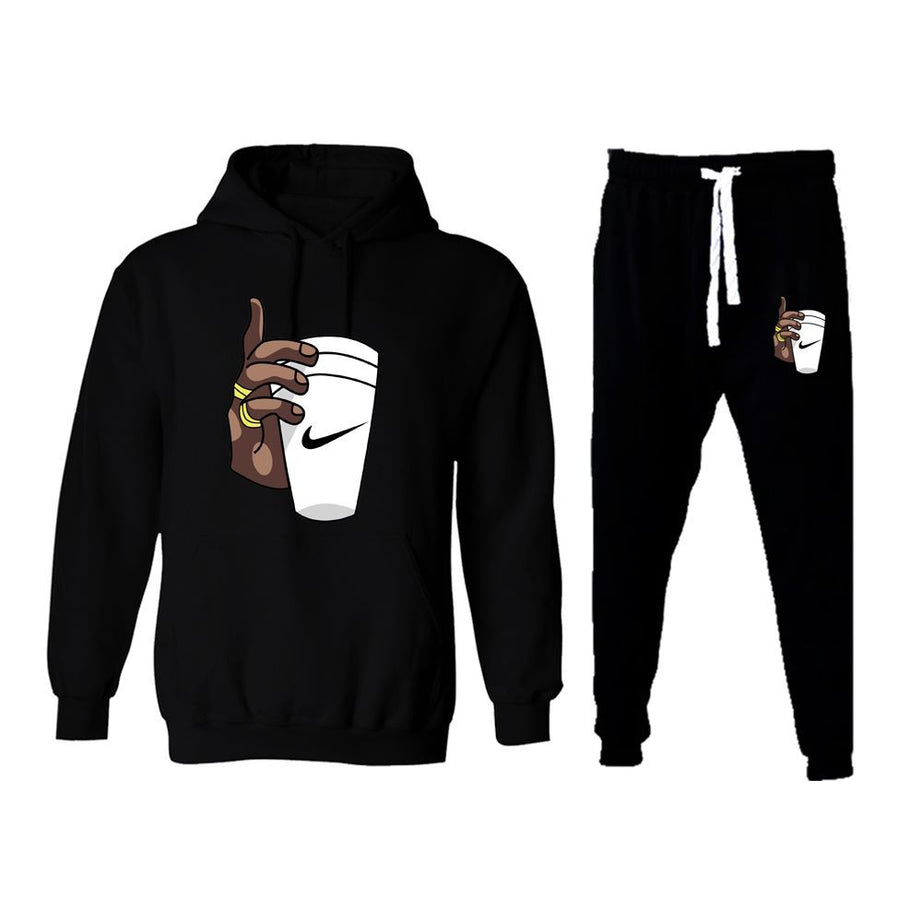 Trendy Print Winter Tracksuit With Warm Fleece Hoodie and Trouser For Men - Oshi.pk - Buy & Sell Online