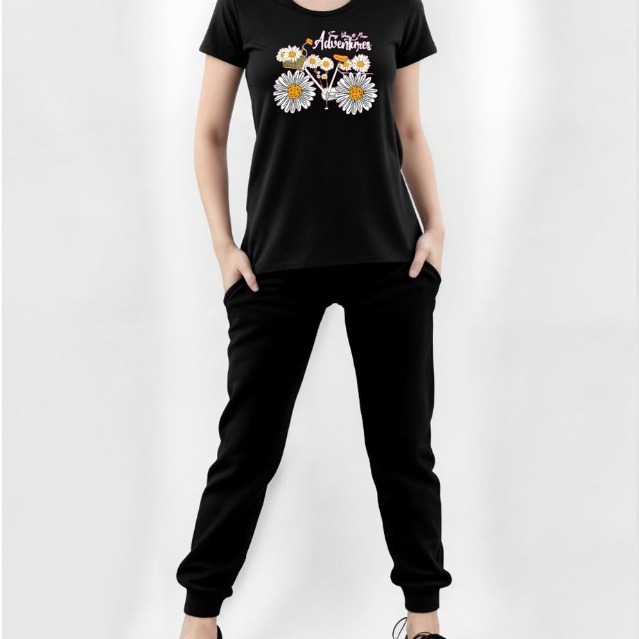 Trendy Summer Printed Tracksuit For Girls and Women - Soft & Comfortable Fabric T Shirt & Trouser Printed Tracksuit - Stay Stylish And Comfy With A Pr - Oshi.pk - Buy & Sell Online