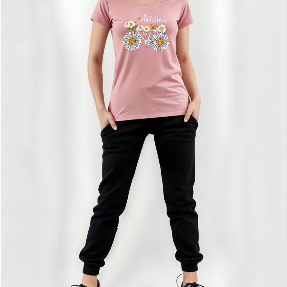 Trendy Summer Printed Tracksuit For Girls and Women - Soft & Comfortable Fabric T Shirt & Trouser Printed Tracksuit - Stay Stylish And Comfy With A Pr - Oshi.pk - Buy & Sell Online