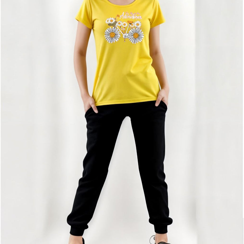 Trendy Summer Printed Tracksuit For Girls and Women - Soft & Comfortable Fabric T Shirt & Trouser Printed Tracksuit - Stay Stylish And Comfy With A Pr - Oshi.pk - Buy & Sell Online