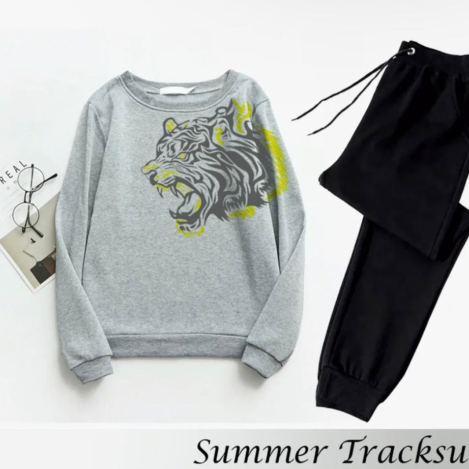 Tracksuit Tiger Lion shoulder Thick & Fleece Fabric Full Sleeves Sweatshirt with trouser for Winter sweatshirt Fashion Wear tracksuit for men / boys - Oshi.pk - Buy & Sell Online