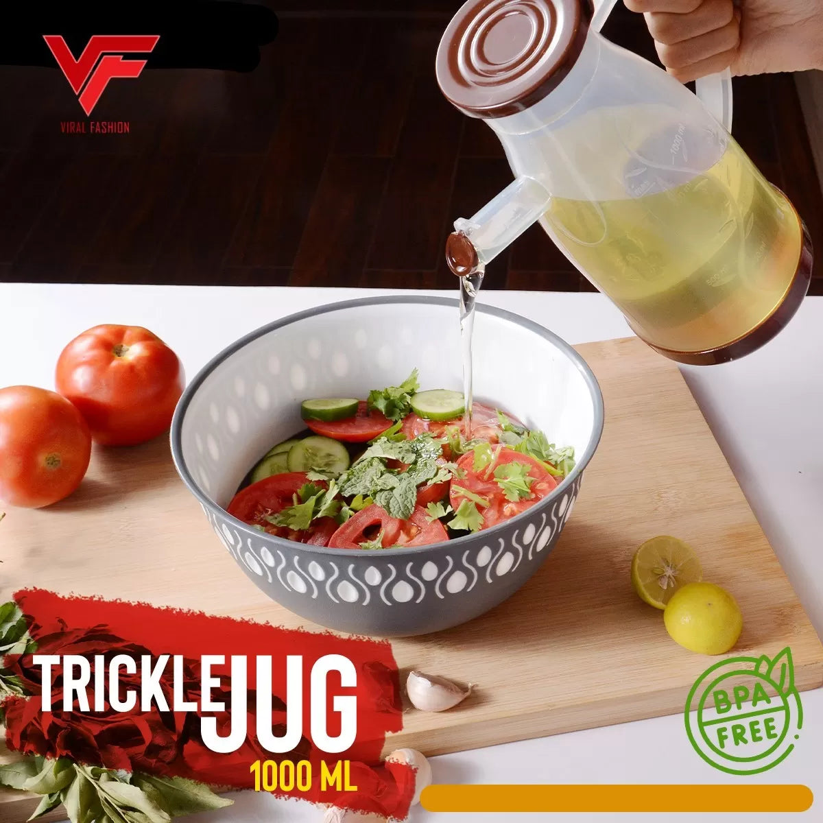 Trickle Jug Oil Jug 1 Liter Plastic Oil Jug High Quality Beautiful Design, Cooking 1000 ml Milk Jugs Plasticware Pitcher With Measuring Scale - Oshi.pk - Buy & Sell Online