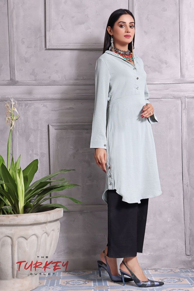 Turkey Outlet-White-Washingwear Premium Kurti - Oshi.pk - Buy & Sell Online