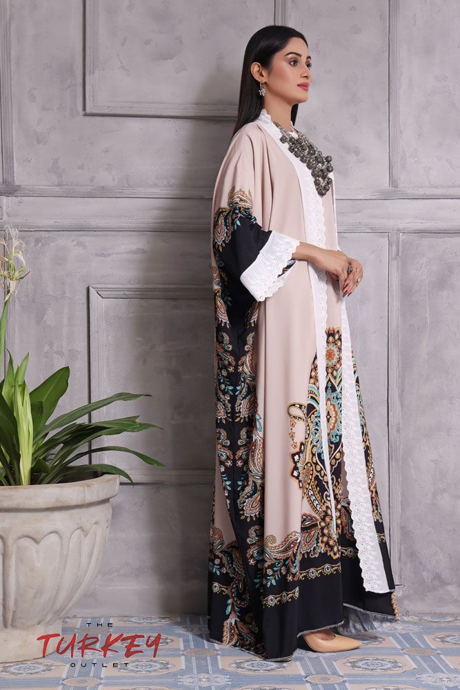 Turkey Outlet-Flower-black with besky Premium Ladies-Shrug (2PCS) - Oshi.pk - Buy & Sell Online