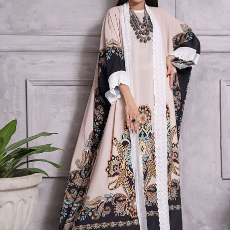 Turkey Outlet-Flower-black with besky Premium Ladies-Shrug (2PCS) - Oshi.pk - Buy & Sell Online