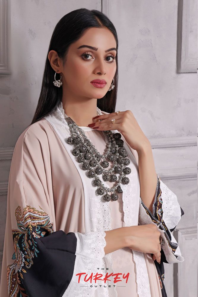 Turkey Outlet-Flower-black with besky Premium Ladies-Shrug (2PCS) - Oshi.pk - Buy & Sell Online