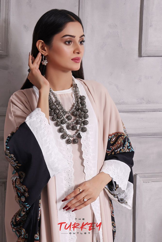 Turkey Outlet-Flower-black with besky Premium Ladies-Shrug (2PCS) - Oshi.pk - Buy & Sell Online