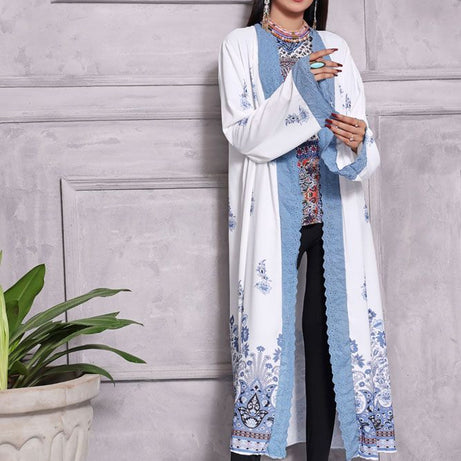 Turkey Outlet-Flower-White with besky Premium Ladies-Shrug (2PCS) - Oshi.pk - Buy & Sell Online