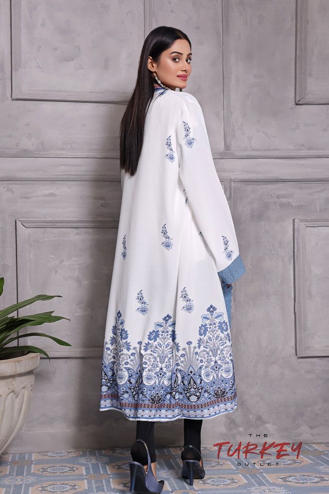 Turkey Outlet-Flower-White with besky Premium Ladies-Shrug (2PCS) - Oshi.pk - Buy & Sell Online