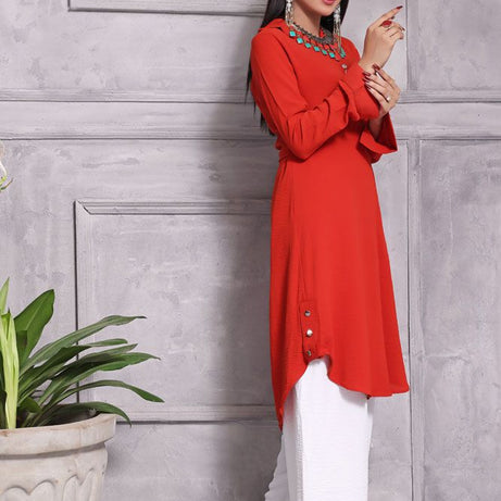 Turkey Outlet-Red-Washingwear Premium Kurti - Oshi.pk - Buy & Sell Online