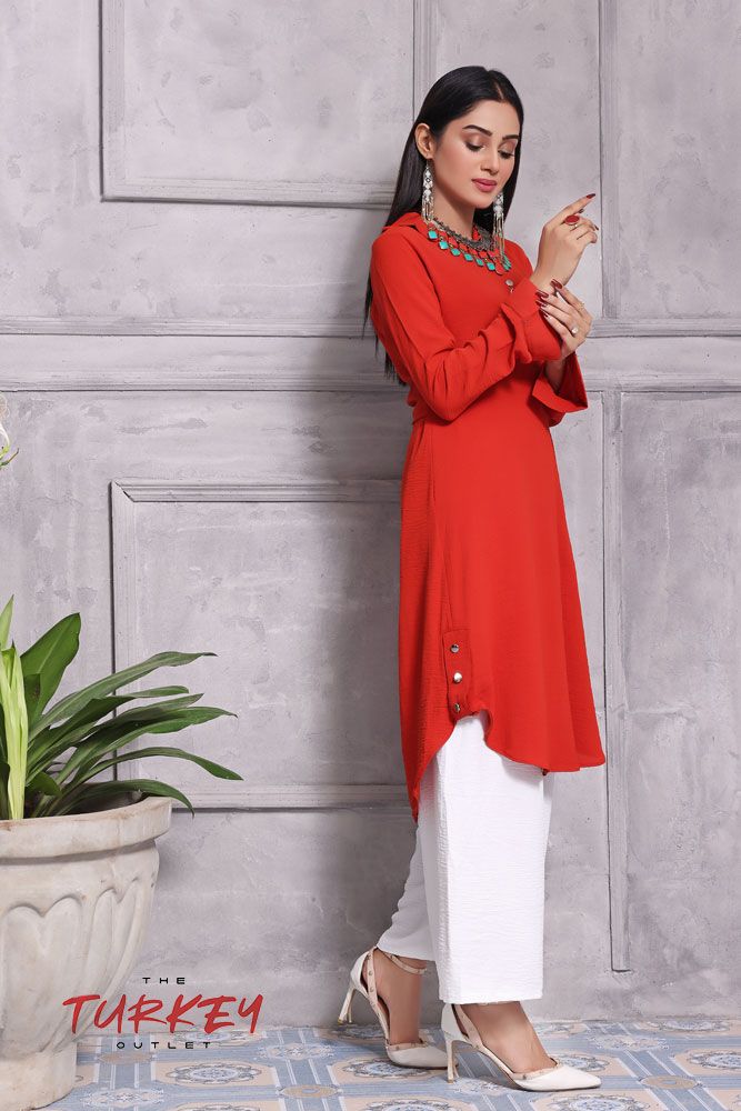 Turkey Outlet-Red-Washingwear Premium Kurti - Oshi.pk - Buy & Sell Online