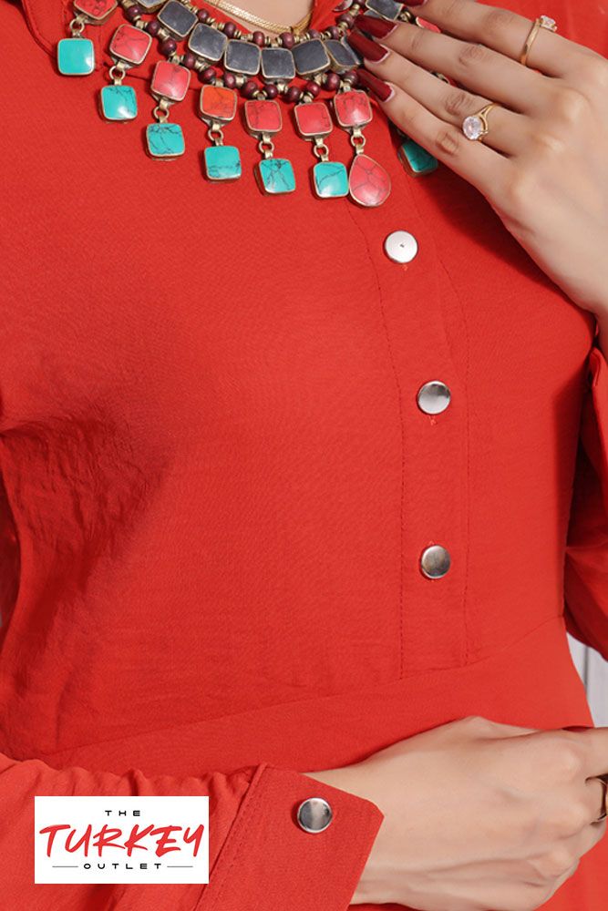 Turkey Outlet-Red-Washingwear Premium Kurti - Oshi.pk - Buy & Sell Online