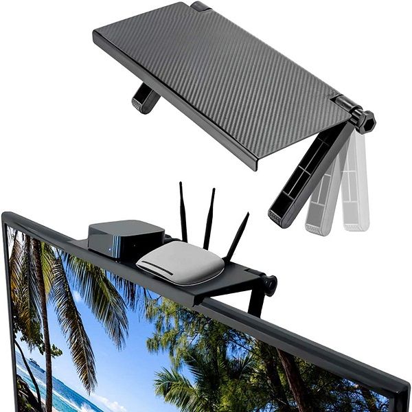 TV Screen Top Shelf Monitor Holder Foldable Black Display Holder - Oshi.pk - Buy & Sell Online