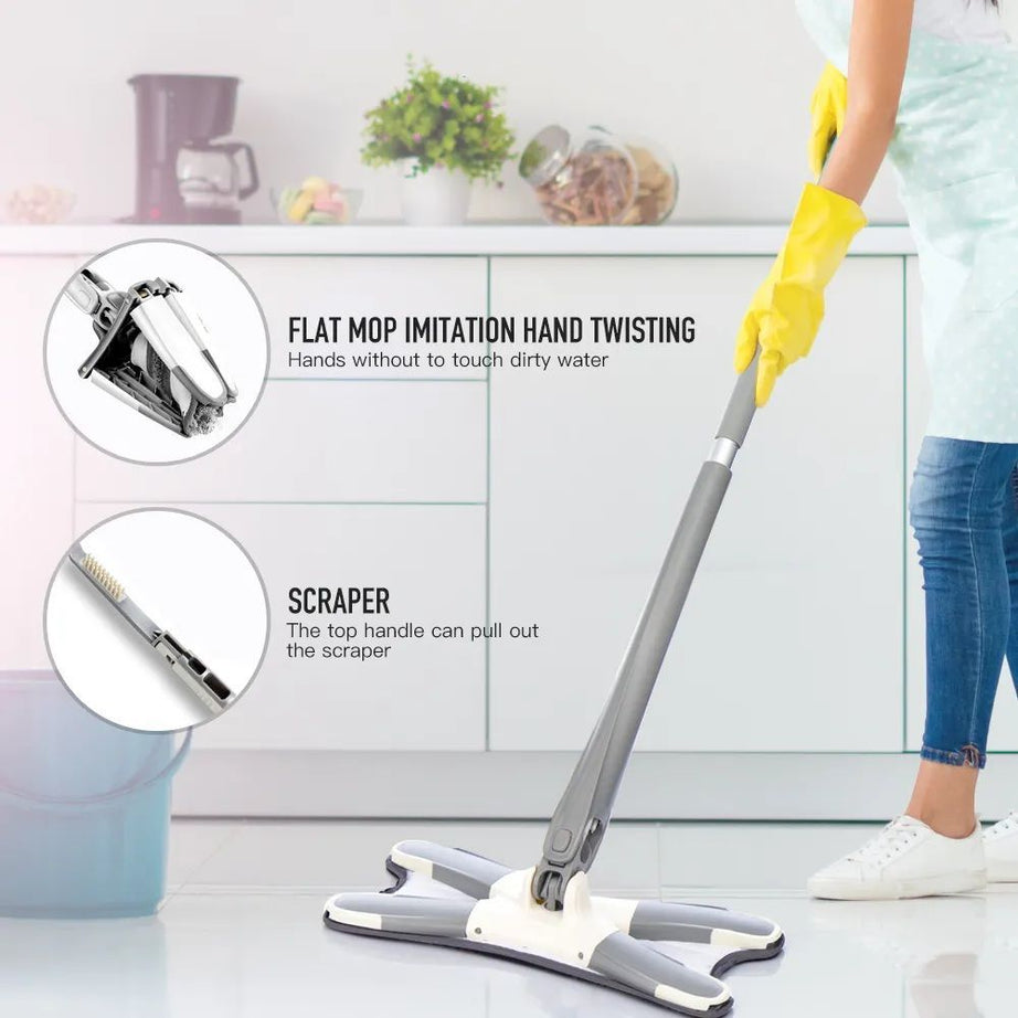 Twist Mop, X Shape Microfiber Mop, Floor Clean Mop Twist Mop With 360 Rotating Head, Dust Mop - Oshi.pk - Buy & Sell Online