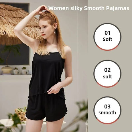 Two-Piece Solid Colours Camisole Shorts Loose - Oshi.pk - Buy & Sell Online
