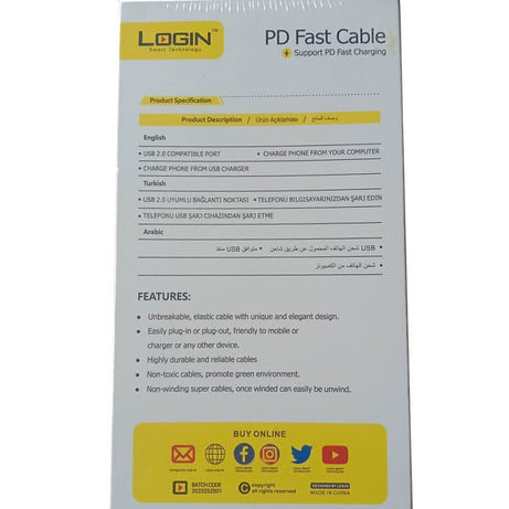 type C to iPhone (lightning) Login Data Cable LT-313 - Oshi.pk - Buy & Sell Online