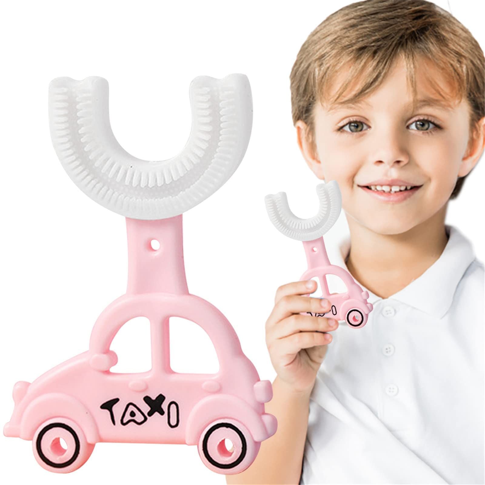 U Shape car shape Silicon Toothbrush for kids, Portable Hand-Held Shaped Infant Soft Bristle 360 Degrees Mouthpiece tooth brush for toddlers - Oshi.pk - Buy & Sell Online