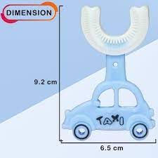 U Shape car shape Silicon Toothbrush for kids, Portable Hand-Held Shaped Infant Soft Bristle 360 Degrees Mouthpiece tooth brush for toddlers - Oshi.pk - Buy & Sell Online