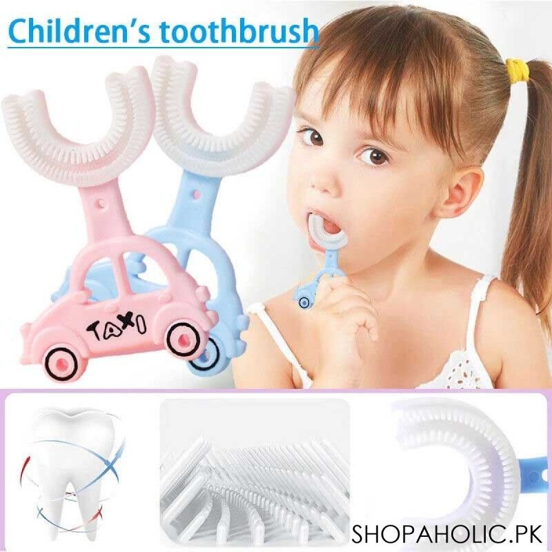 U Shape car shape Silicon Toothbrush for kids, Portable Hand-Held Shaped Infant Soft Bristle 360 Degrees Mouthpiece tooth brush for toddlers - Oshi.pk - Buy & Sell Online