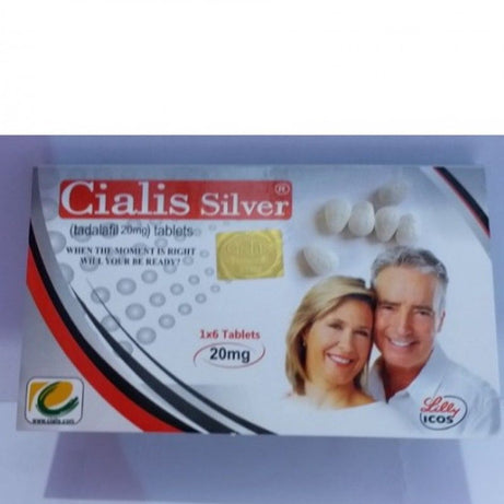 Cialis 20mg Silver 6 Timing Delay Tablets Card Silver Made In UK