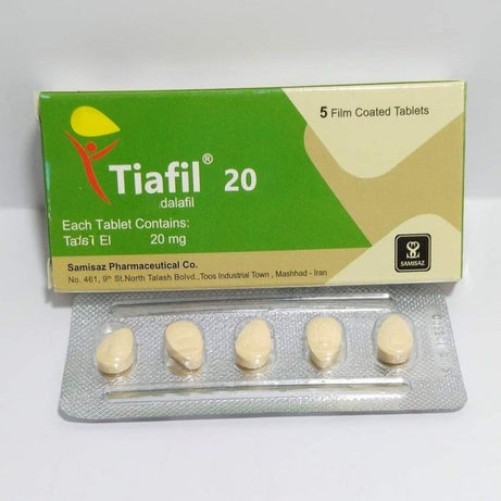 Original Tiafil 20mg Timing Delay (Cialis Tadalafil 20mg) 5 Tablets Made In Iran