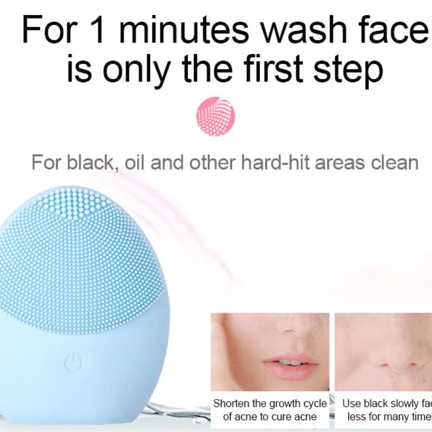 Ultrasonic Skin Deep Cleaning Face Brush Skin Care Beauty Tool Face Cleaner Sonic Vibrate Facial Cleaner Face Massager Wash Face Cleansing Brush - Oshi.pk - Buy & Sell Online