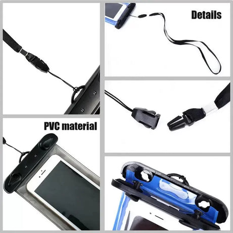 Underwater Waterproof Rainproof Mobile Case PVC Bag Transparent Touch Screen Premium Cell Phone Pouch Cover For Travel Hiking Rainy Season Monsoon - Oshi.pk - Buy & Sell Online