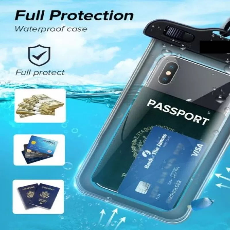 Underwater Waterproof Rainproof Mobile Cover PVC Bag Transparent Touch Screen Cell Phone Pouch Case For Travel Hiking Rainy Season Monsoon - Oshi.pk - Buy & Sell Online