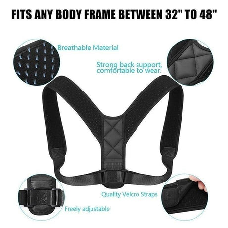 Unisex Adjustable Back Brace Support Invisible Shoulder Posture Corrector Spine Neck Health Correction Belt - Oshi.pk - Buy & Sell Online