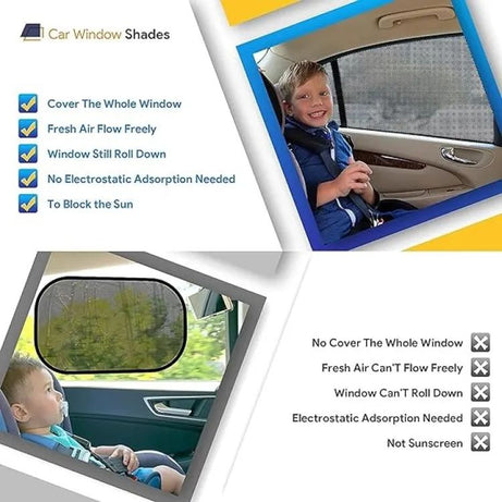 Universal Car Window Shades | Side Window Shade For Car | Breathable Mesh Car Rear Window Sunshades | Protects From Sun Glare And Uv Rays (4 Pc’s) - Oshi.pk - Buy & Sell Online