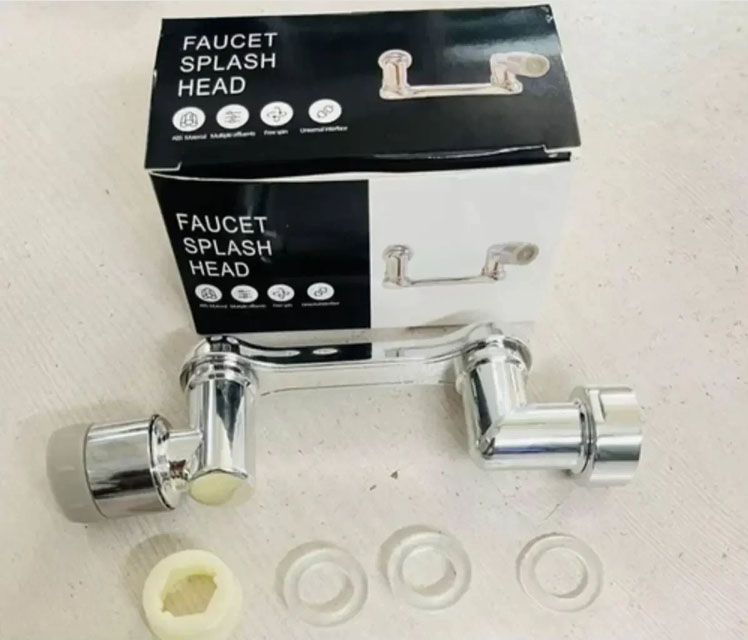 Universal Splash Filter Faucet, 1080 Rotating Faucet Sprayer Head Double O-Ring Design, Movable Tap Water Saving - Oshi.pk - Buy & Sell Online
